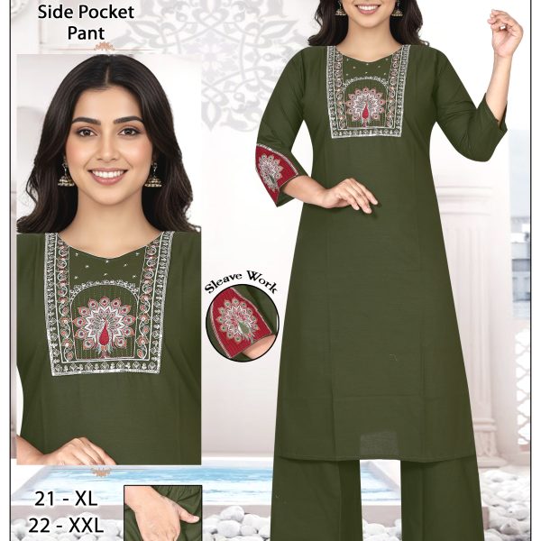 Dhabu Cotton Pant-Top with Side Pocket – D.196-D