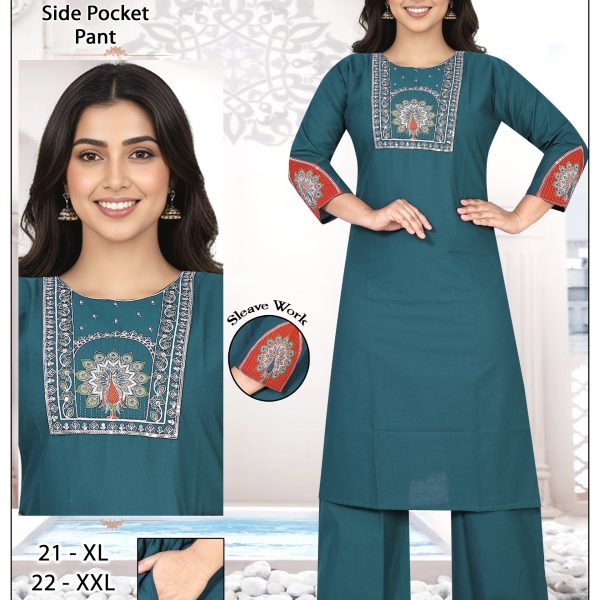 Dhabu Cotton Pant-Top with Side Pocket – D.196-F